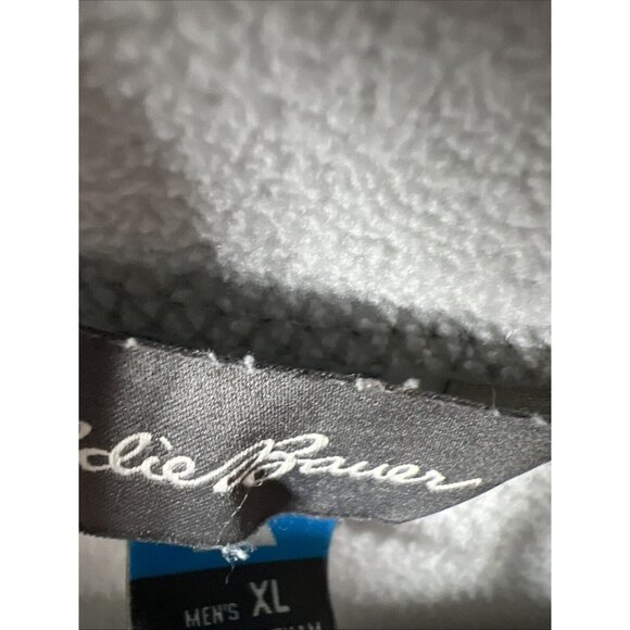 Eddie Bauer Men's Fleece Sweater XL 1/4 Zip Green Pocket Pullover Long Sleeve - Picture 4 of 10